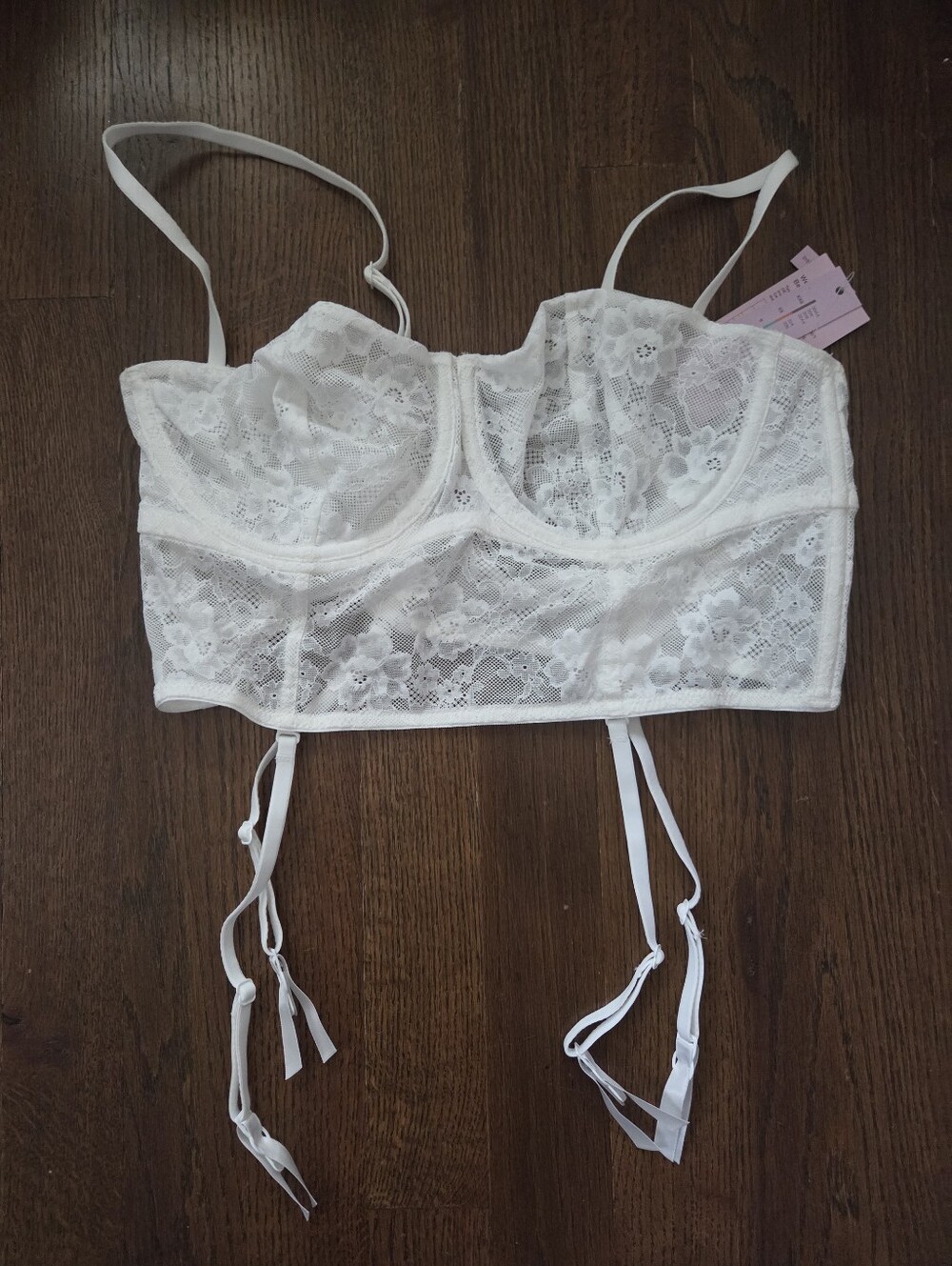 New Wild Fable Womens Medium White Lace Underwire Bustier